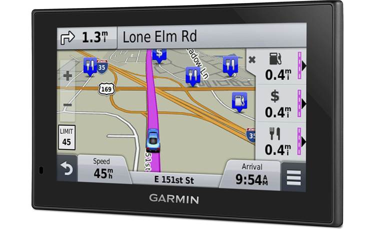 Garmin nüvi® 2599LMTHD Up Ahead shows you important stopping points at the next exit.