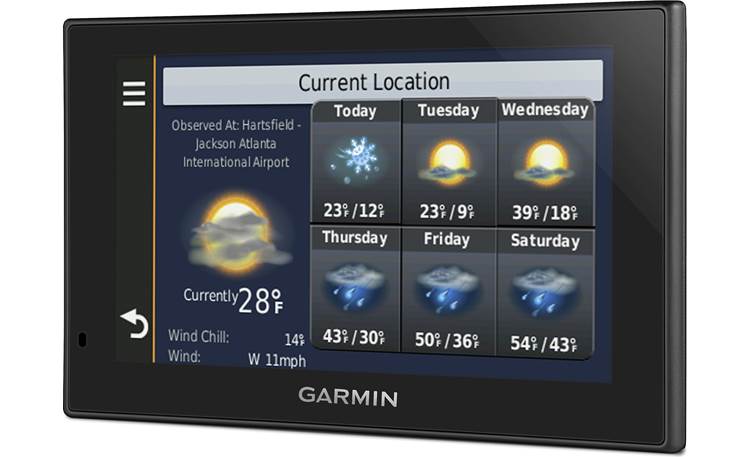 Garmin nüvi® 2599LMTHD See weather reports through Garmin Smartphone Link.
