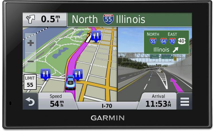 Garmin nüvi® 2599LMTHD Lane guidance and realistic depictions of interchanges.