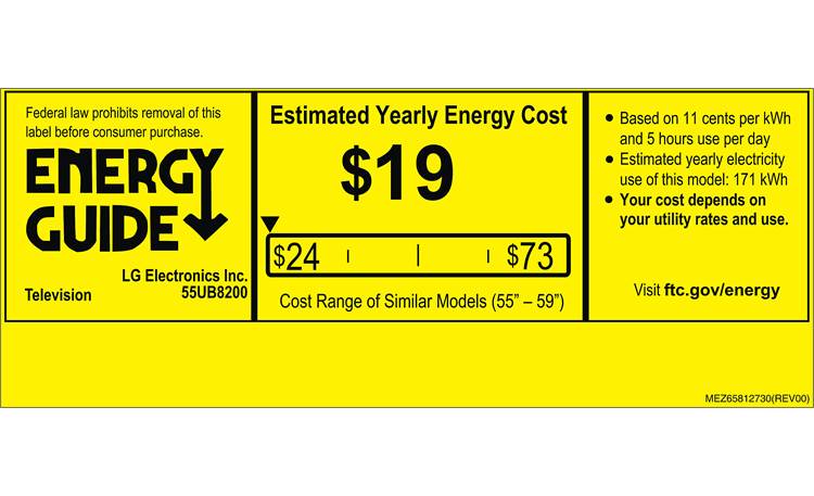 LG 55UB8200 EnergyGuide label