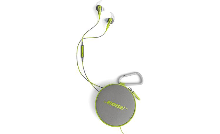 Bose® SoundSport™ in-ear headphones Shown with Samsung Galaxy remote and carrying case