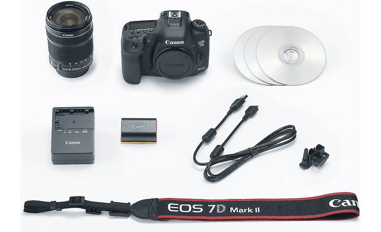 Canon EOS 7D Mark II Telephoto Lens Kit Shown with included accessories