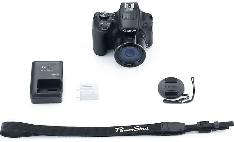 Canon PowerShot SX60 HS Shown with included accessories
