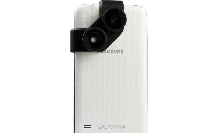 Olloclip 4-in-1 Lens for Galaxy S5 Shown attached to white S5 (not included)