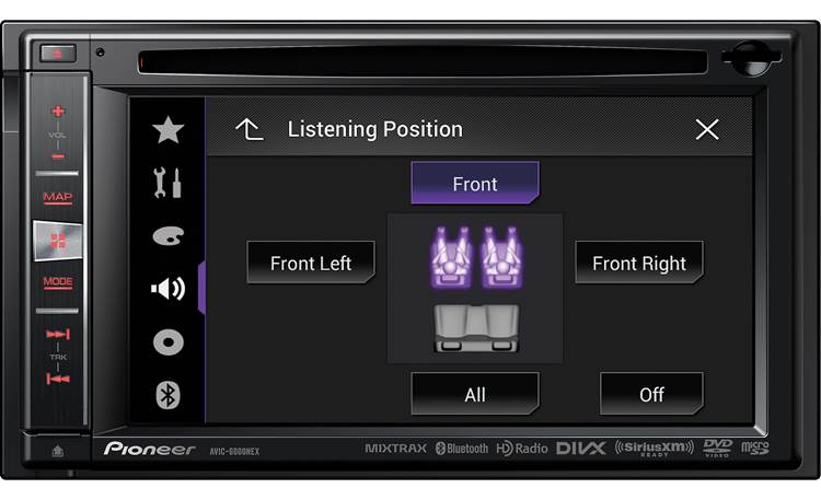 Pioneer AVIC-6000NEX Employ the many sonic tools for the best listening experience
