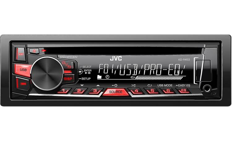 JVC KD-R460 The detachable faceplate includes separate brightness adjustments for the display and the buttons