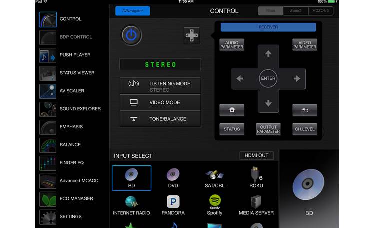 Pioneer Elite® SC-89 The free iControlAV5 remote app for iPad
