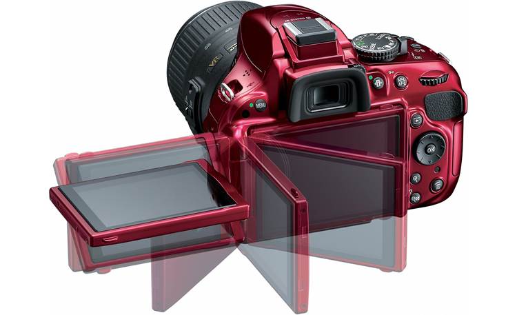 Nikon D5200 Dual-lens Kit Vari-angle LCD screen helps frame and review shots