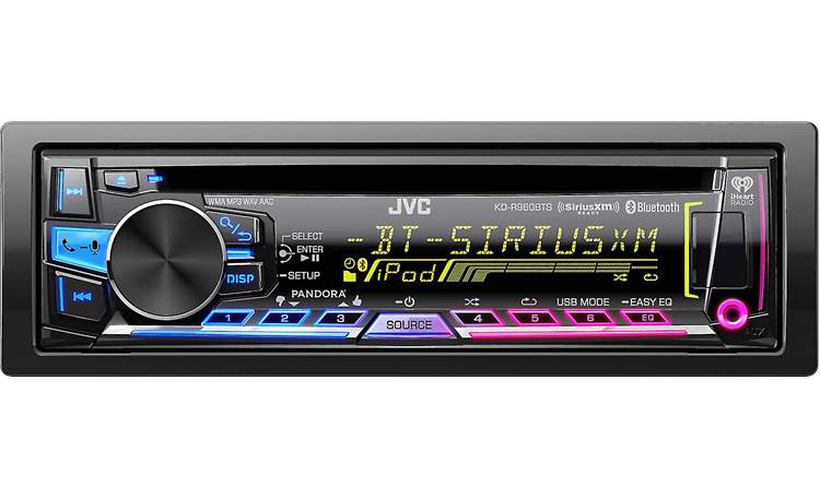 JVC KD-R960BTS The variable 3-zone color display shows your Bluetooth, SiriusXM, iPhone, and Android music info