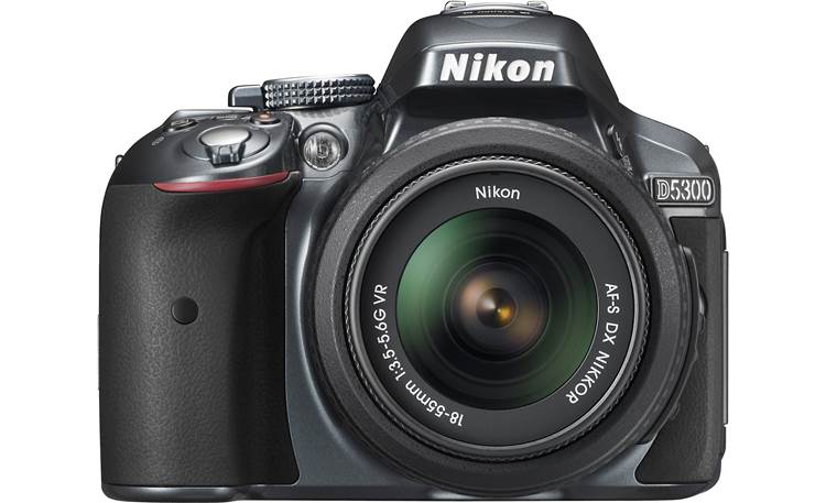 Nikon D5300 Kit Front, straight-on (Grey)