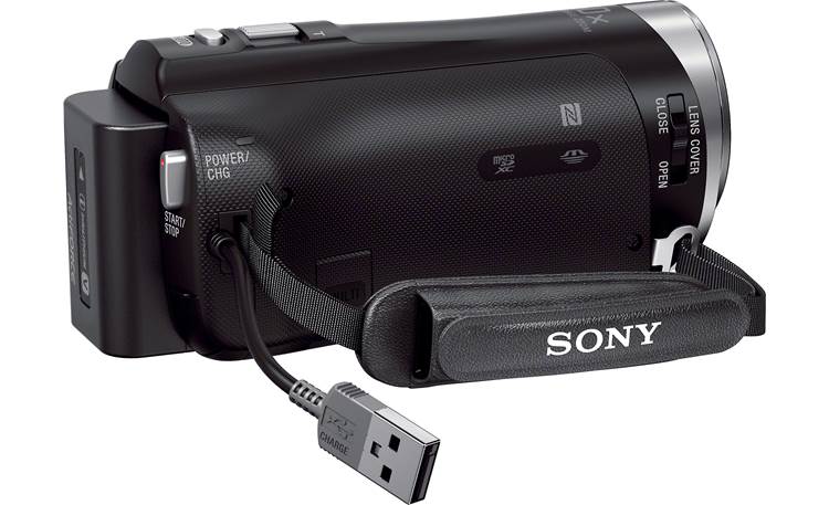 Sony Handycam® HDR-PJ340 Built-in USB cable for file transfer and charging