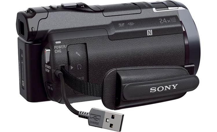 Sony Handycam® HDR-PJ810 Built-in USB cable for file transfer and charging