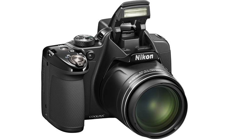 Nikon Coolpix P530 Front, with built-in flash deployed