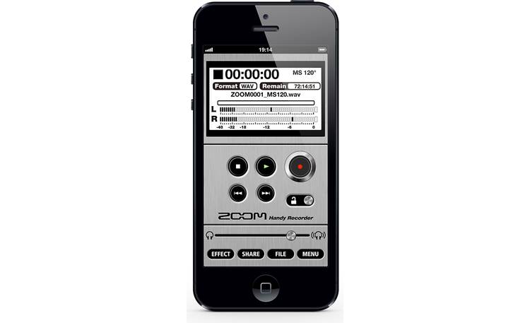 Zoom iQ5 Zoom Handy Recorder app screenshot (iPhone not included)