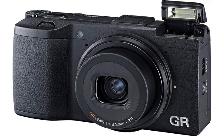 Ricoh GR Front, with built-in flash deployed