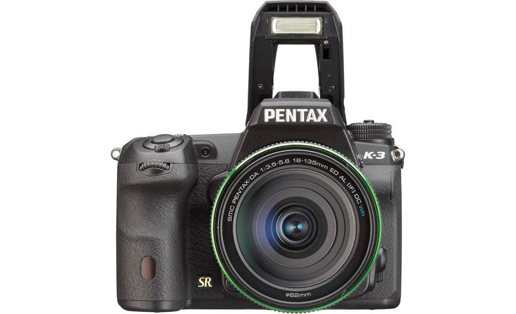 Pentax K-3 Zoom Lens Kit Shown with built-in flash extended