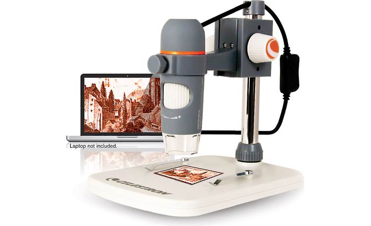 Celestron Handheld Digital Microscope Pro Shown on included stand (computer not included)