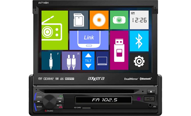 Axxera AV714BH Icon-based controls let you quickly find your music and videos