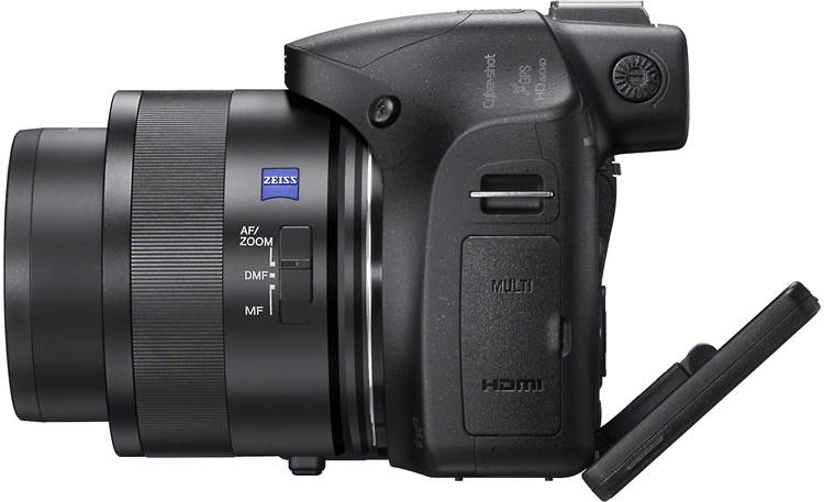 Sony Cyber-shot® DSC-HX400V Left side view with screen tilted