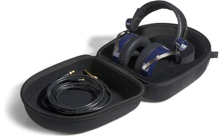 HiFiMAN Travel Case Shown with headphones and cable (not included)