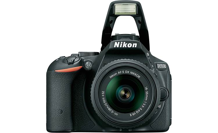 Nikon D5500 Kit Front, with built-in flash deployed