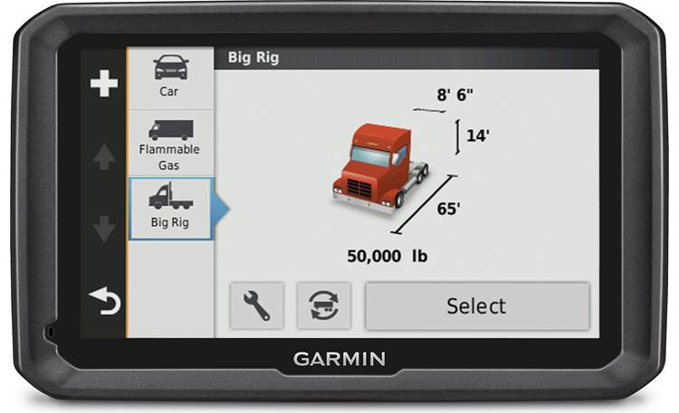 Garmin dēzl™ 570LMT Build a profile for your rig.