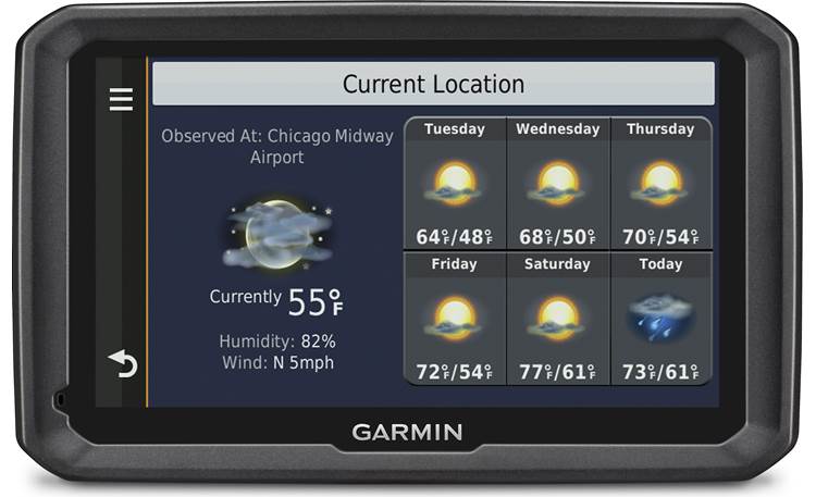 Garmin dēzl™ 770LMTHD Garmin's Smartphone Link app can give you weather updates through the dezl.
