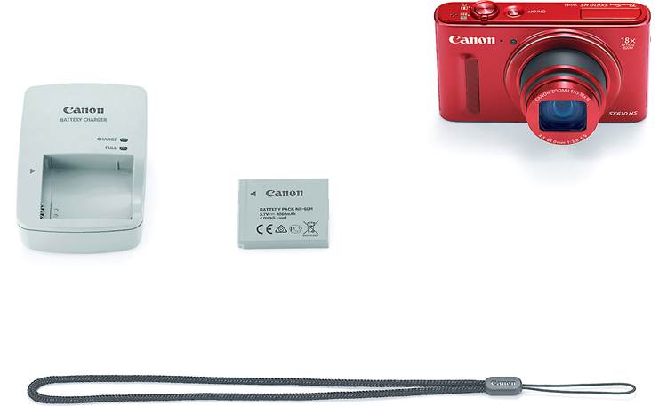 Canon PowerShot SX610 HS Shown with included accessories
