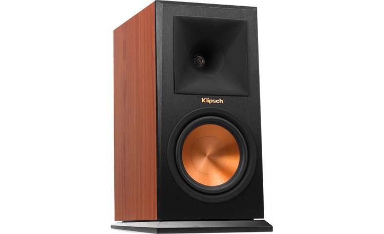 Klipsch Reference Premiere RP-160M Angled front view with grille removed (Cherry)