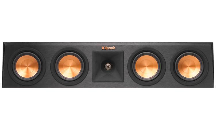 Klipsch Reference Premiere RP-440C Direct front view with grille off (Cherry)