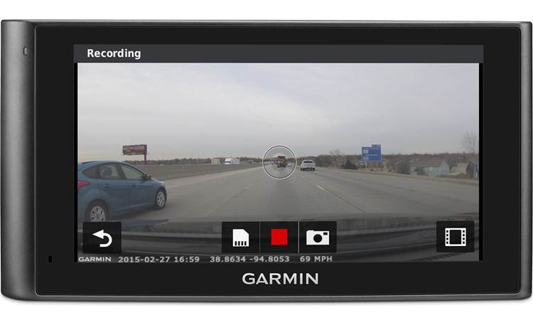 Garmin nüviCam™ LMTHD Real-time recording of the road ahead with exact date, time, and location data.