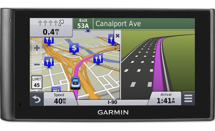 Garmin nüviCam™ LMTHD Split-screen junction views and lane guidance make it easy to take the next turn.