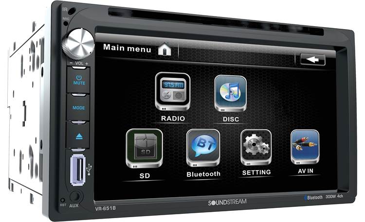 Soundstream VR-651B Simple touchscreen controls and Bluetooth® highlight the VR-651B