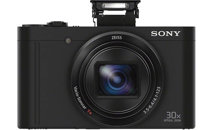 Sony Cyber-shot® DSC-WX500 Shown with built-in flash deployed