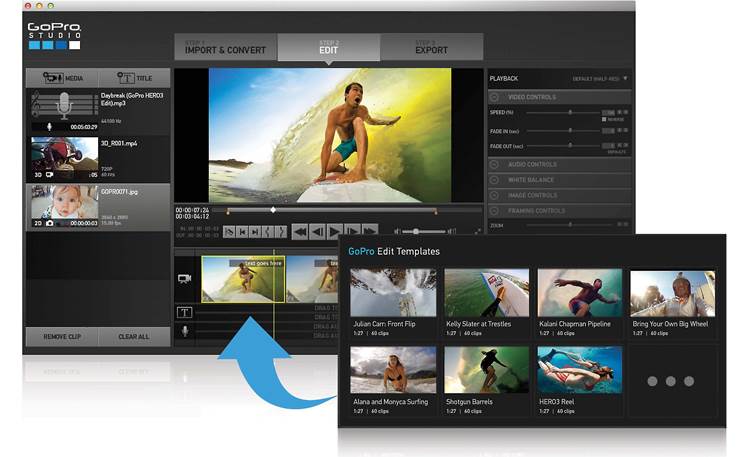 GoPro HERO4 Black Download free GoPro Studio software to edit your video