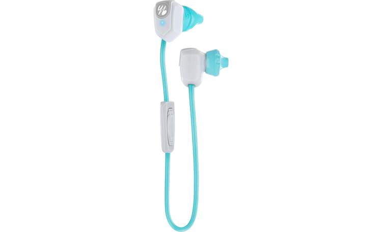 Yurbuds Leap for Women Wireless Remote and mic on cable that connects the earpieces