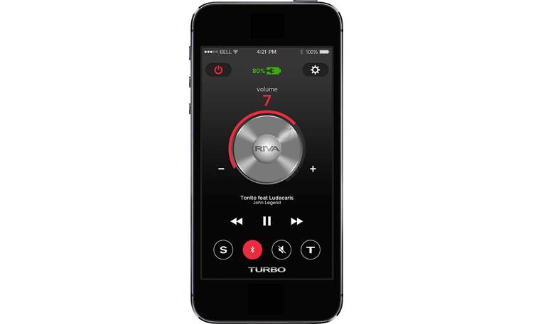 RIVA Turbo X Smartphone app control screenshot (smartphone not included)