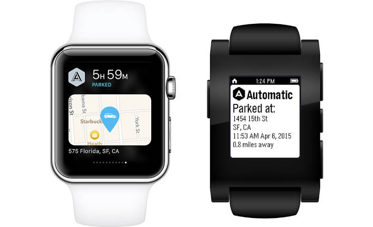 Automatic Car Adapter and Car Apps Automatic can convey information to you through your compatible smartwatch.