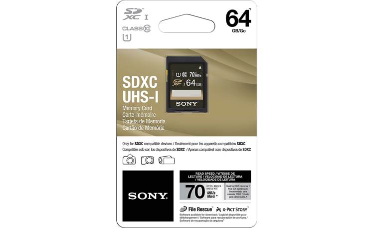 Sony SDXC Memory Card Shown with packaging