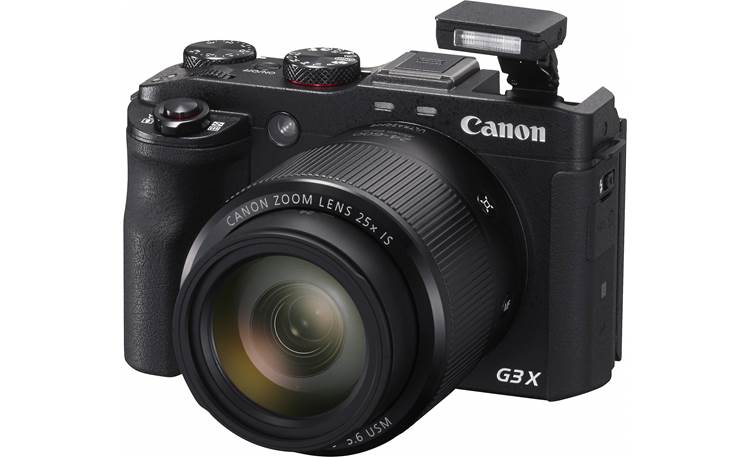 Canon PowerShot G3 X Shown with built-in flash deployed
