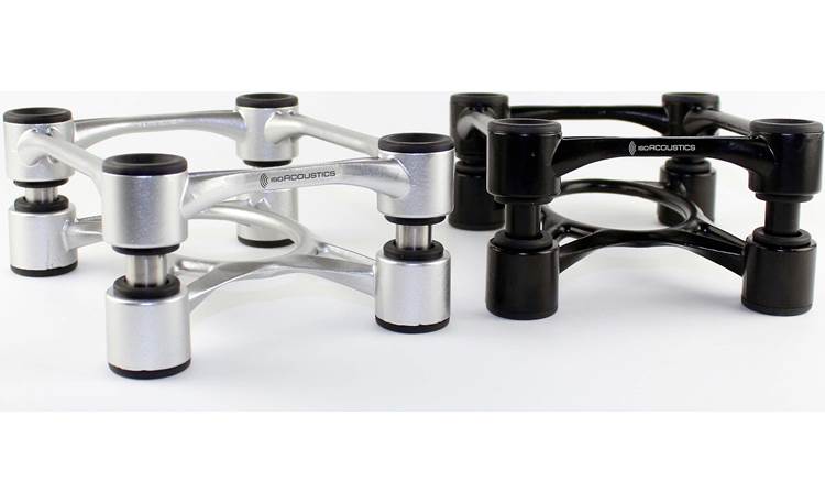IsoAcoustics Aperta Shown in Aluminum and Black finishes