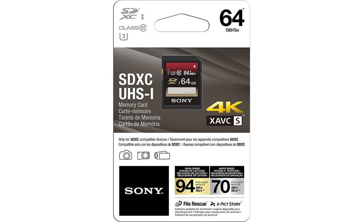 Sony SDXC Memory Card Shown with packaging