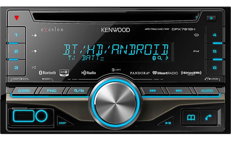 Kenwood DPX791BH A simple layout provides quick access over HD Radio stations, Bluetooth streaming music, and all your connected devices