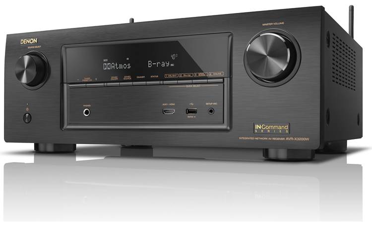 Denon AVR-X3200W IN-Command Angled view, with Wi-Fi antennas up