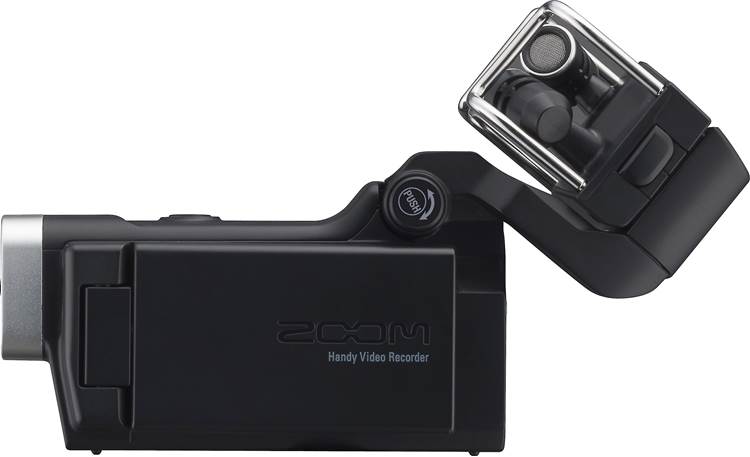 Zoom Q8 Left side with mics partially extended