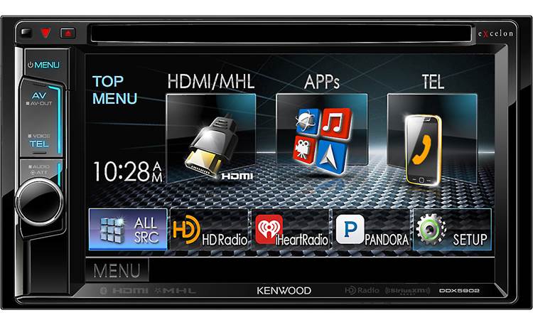 Kenwood Excelon DDX5902 Control your smartphone's apps, Bluetooth, and HD Radio from the touchscreen display