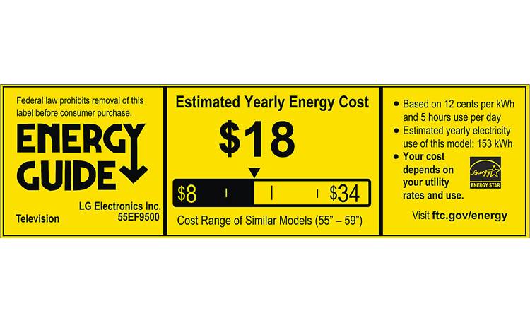 LG 55EF9500 EnergyGuide label