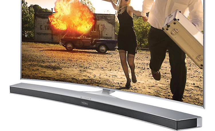 Samsung HW-J7501 Curved like Samsung's 2015 curved-screen Ultra HD TVs (TV not included).