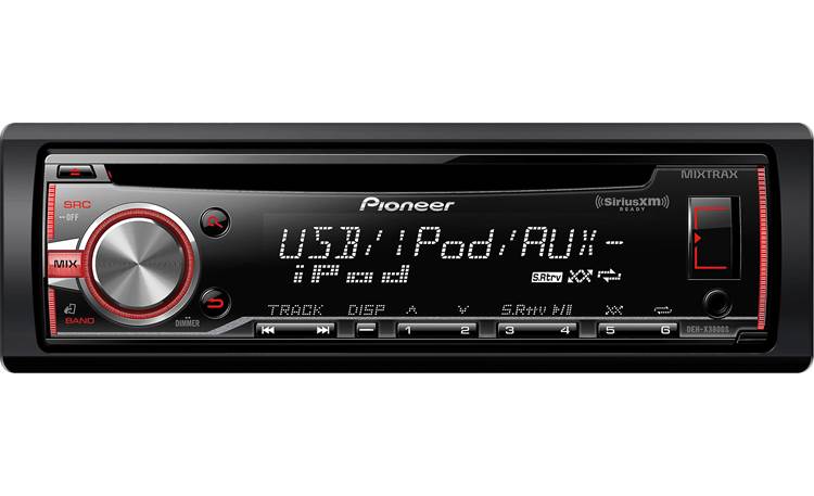 Pioneer DEH-X3800S Want programming variety? Add a satellite radio tuner to this model.