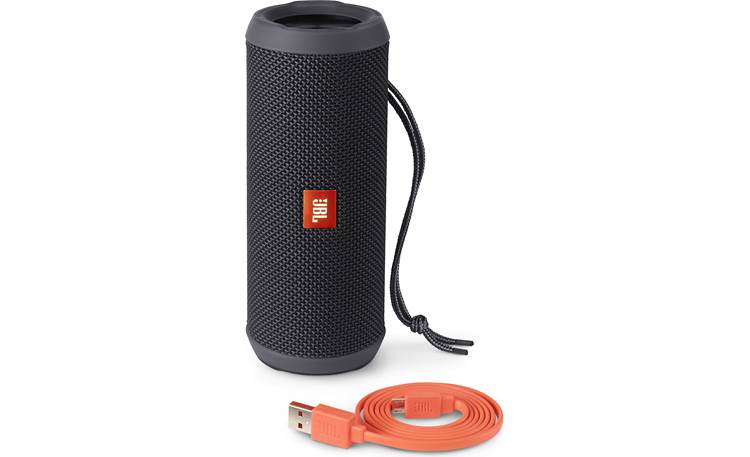 JBL Flip 3 Black with included charging cable